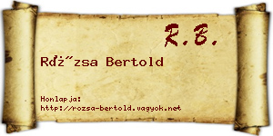 Rózsa Bertold névjegykártya